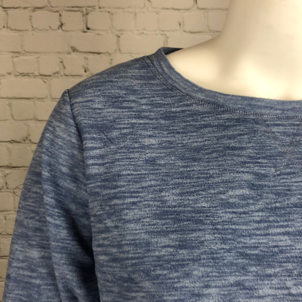 0X 1X Light Blue Heather Microfleece Top Plus Size - Picture 5 of 5